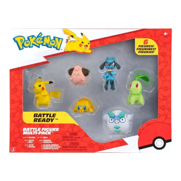 POKEMON ΣΕΤ 6 ΦΙΓΟΥΡΕΣ PIKACHU-RIOLU-CLEFFA-JOLTIK-CHIKORITA-GALARIAN DARUMAKA
