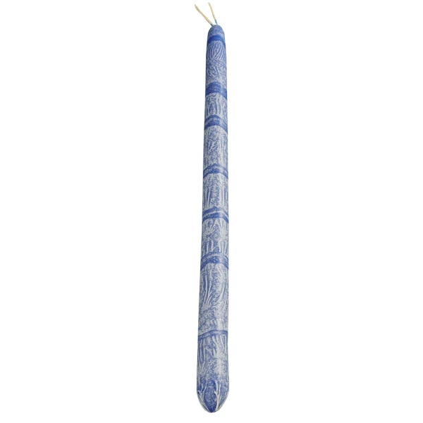 S.WAX HANDMADE CRACKLE CANDLE BLUE 35 cm WITH GELATINE BOX