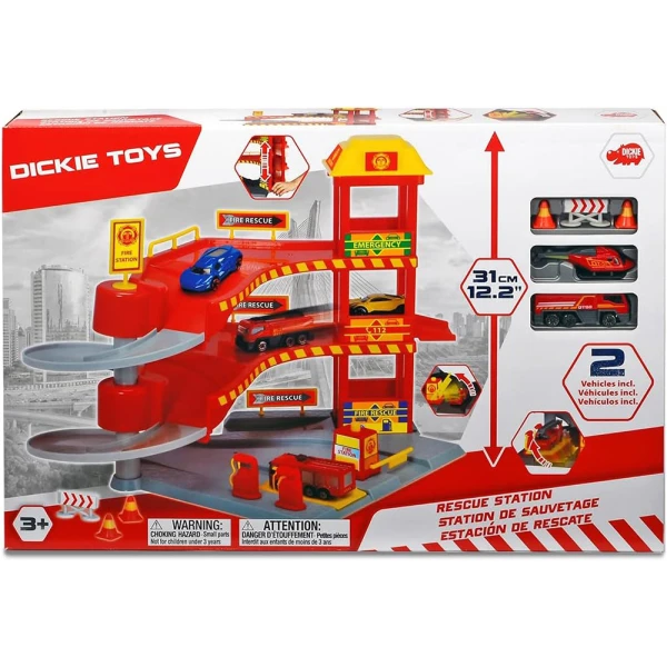DICKIE TOYS RESCUE STATION GARAGE - 2 DESIGNS