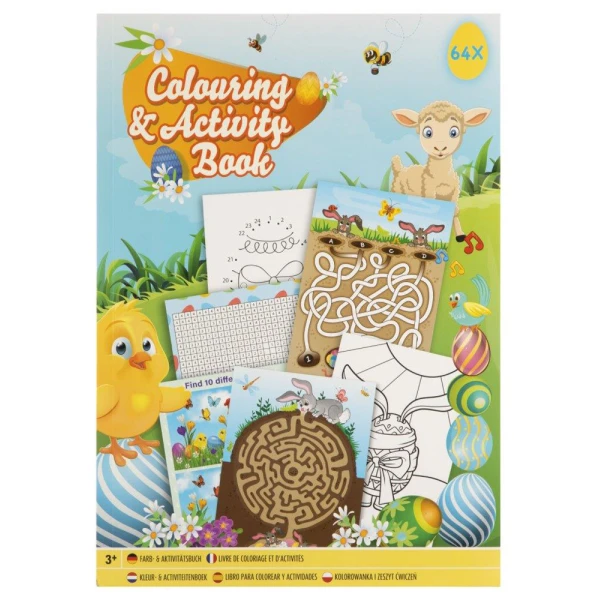 EASTER COLORING BOOK & ACTIVITIES WITH 64 PAGES A4