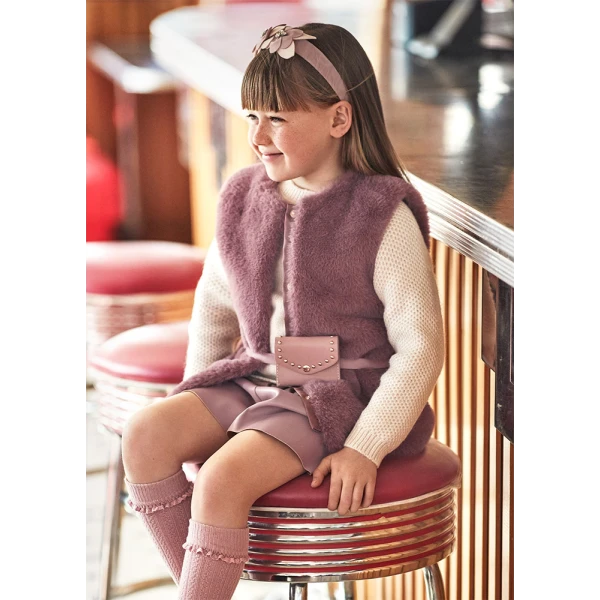 MAYORAL VEST FURΚΙ BELT PLUM