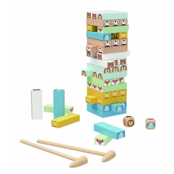 TOOKY TOY BOARD STACKING GAME ANIMALS