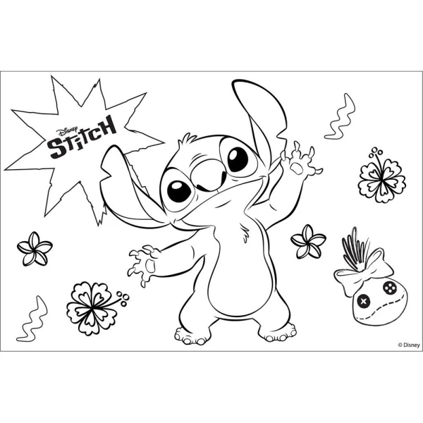 DRAWING PAD 23Χ33 cm 40 SHEETS WITH STICKERS & STENCIL LILO & STITCH - 2 DESIGNS