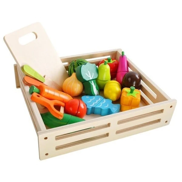 WOODEN FRUIT THAT CAN BE CUT 17 pcs