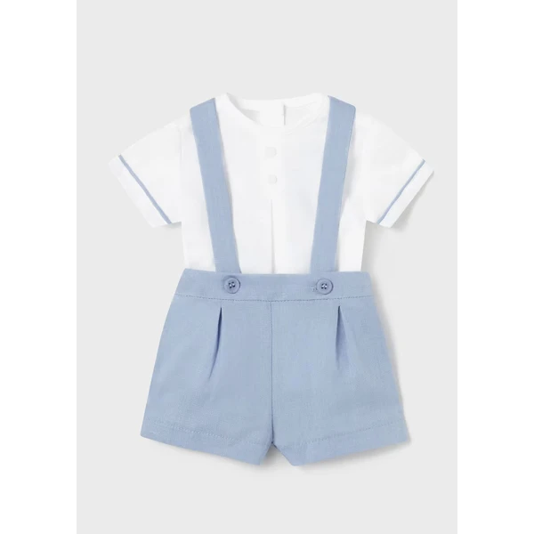 MAYORAL SET TROUSERS SHORT BRACES DARK AZURE