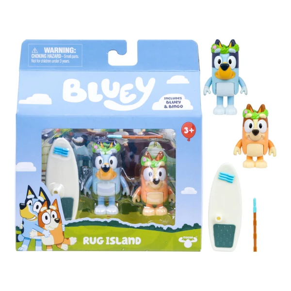 BLUEY SET OF 2 FIGURES WITH ACCESSORIES - RUG ISLAND