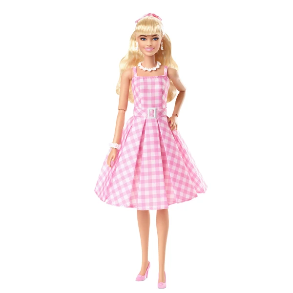 COLLECTIBLE DOLL BARBIE MOVIE PINK GINGHAM DRESS