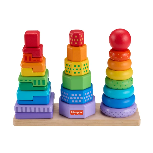 FISHER PRICE ΕΚΠΑΙΔΕΥΤΙΚΟ ΠΑΙΧΝΙΔΙ ΞΥΛΙΝΕΣ ΠΥΡΑΜΙΔΕΣ - ΠΟΛΥΧΡΩΜΑ ΣΧΗΜΑΤΑ