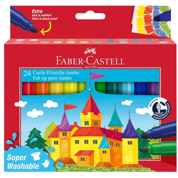 FABER-CASTELL ΜΑΡΚΑΔΟΡΟΙ JUMBO ΣΕΤ ΤΩΝ 24