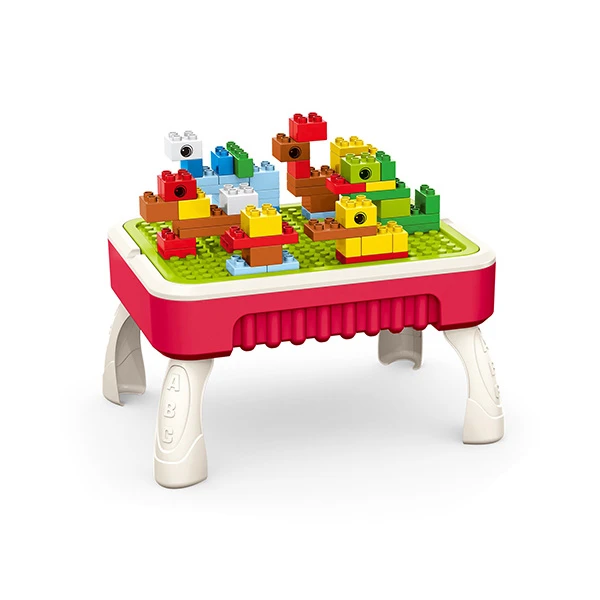 PLAYING TABLE WITH 58 BRICKS FOLDABLE PINK