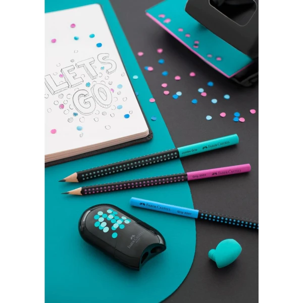 FABER-CASTELL ΜΟΛΥΒΙ GRIP HB ΔΙΧΡΩΜΟ ΜΑΥΡΟ/ΡΟΖ