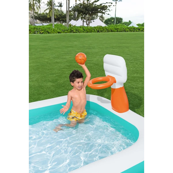 BESTWAY POOL WITH BASKETBALL HOOP 251Χ168Χ102 cm DUNK N\' SPLASH