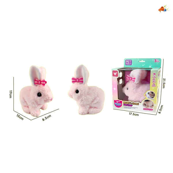 MECHANICAL PLUSH RABBIT THAT WALKS WITH SOUNDS