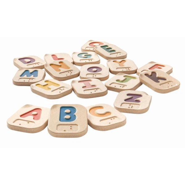 PLAN TOYS WOODEN ALPHABET ENGLISH (A-Z) BRAILLE