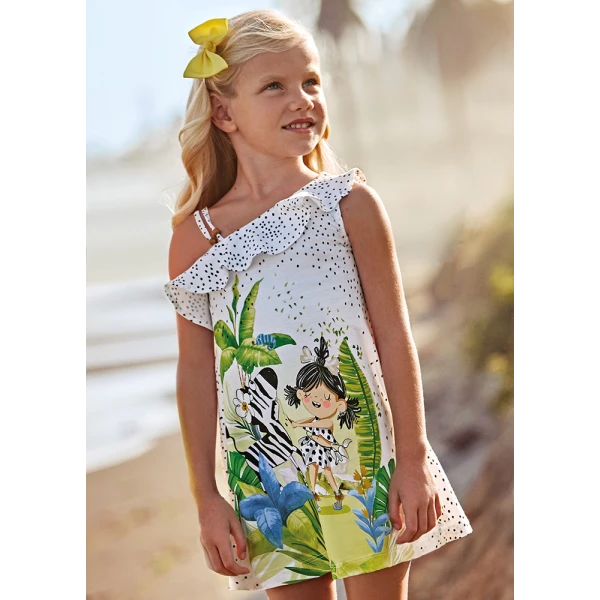 MAYORAL DRESS ASYMMETRICAL WHITE