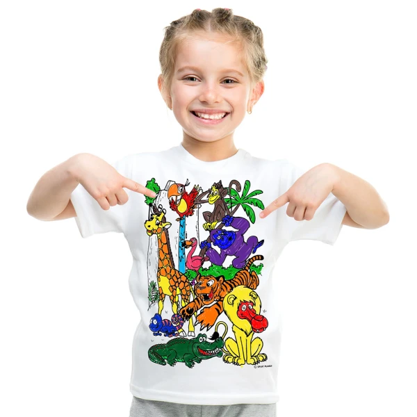 SPLAT PLANET ΠΛΕΝΟΜΕΝΟ T-SHIRT ΖΩΓΡΑΦΙΚΗΣ ZOO ΜΕ ΜΑΡΚΑΔΟΡΟΥΣ (5-6 ΕΤΩΝ)
