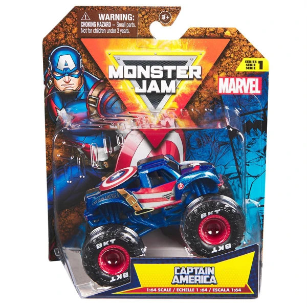 MONSTER JAM VEHICLE MARVEL 1 PACK 1:64 - SEVERAL DESIGNS