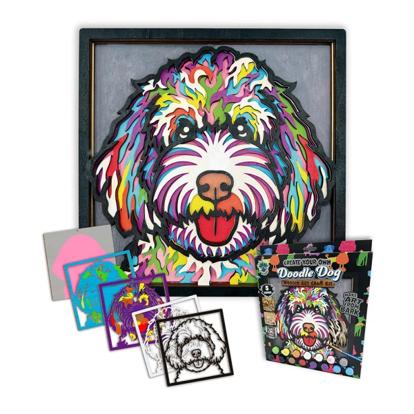 SPLAT PLANET WOODEN ART CRAFT KIT DOODLE DOG