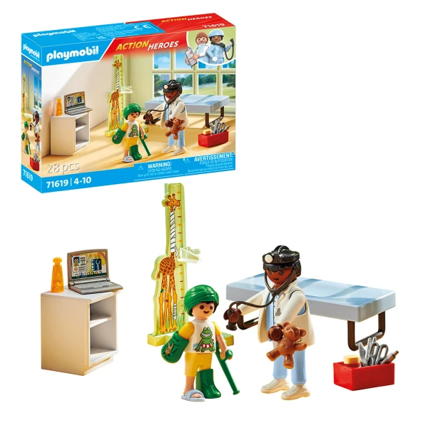PLAYMOBIL ACTION HEROES PEDIATRICIAN WITH TEDDY BEAR
