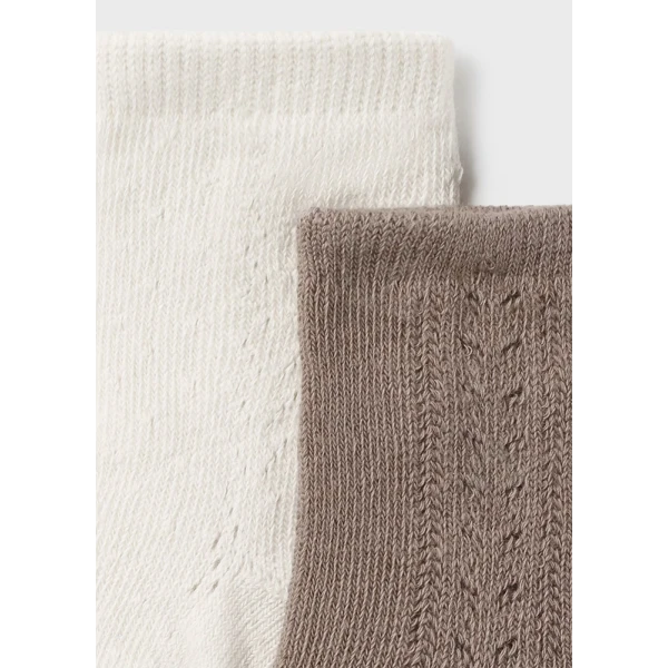 MAYORAL SET 2 SOCKS DRESSY BEIGE DARK