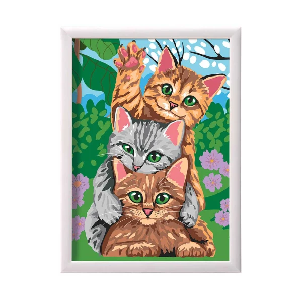 PAINT & FRAME PAINT BY NUMBERS FUNNY KITTIES FOR AGES 9+