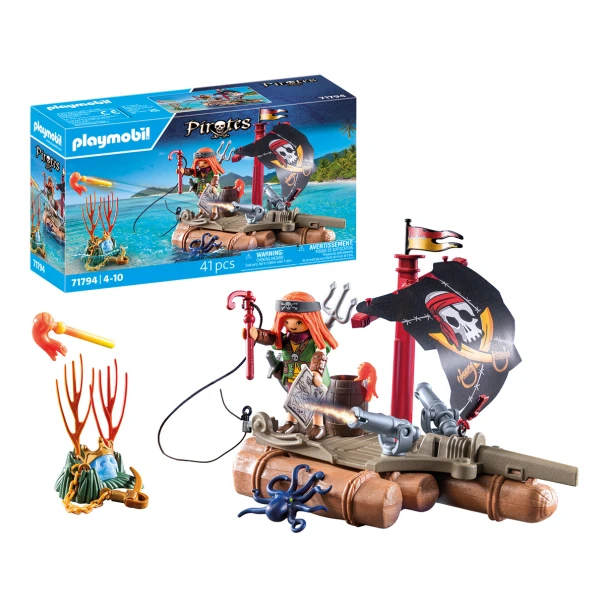 PLAYMOBIL PIRATES PIRATE RAFT WITH TREASURE