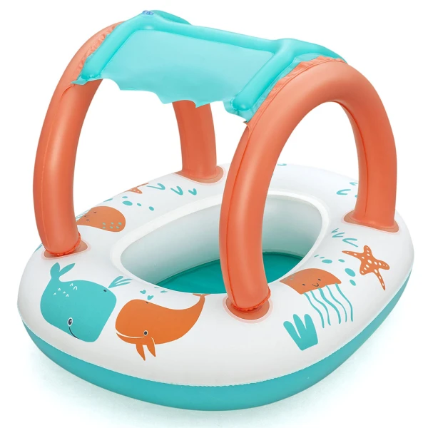 BESTWAY ΦΟΥΣΚΩΤΗ ΠΑΙΔΙΚΗ ΒΑΡΚΟΥΛΑ COMFORT PLUSH 84X67 εκ. ΜΕ ΣΚΙΑΣΤΡΟ
