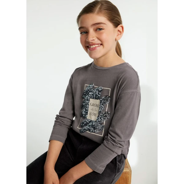 MAYORAL LONG SLEEVES BLOUSE  COLORED DARK GREY