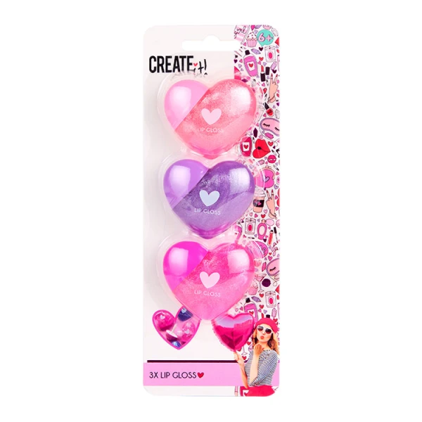 CREATE IT! LOVE ΠΑΙΔΙΚΟ LIP BALM ΚΑΡΔΙΑ ΣΕΤ 3 τεμ.