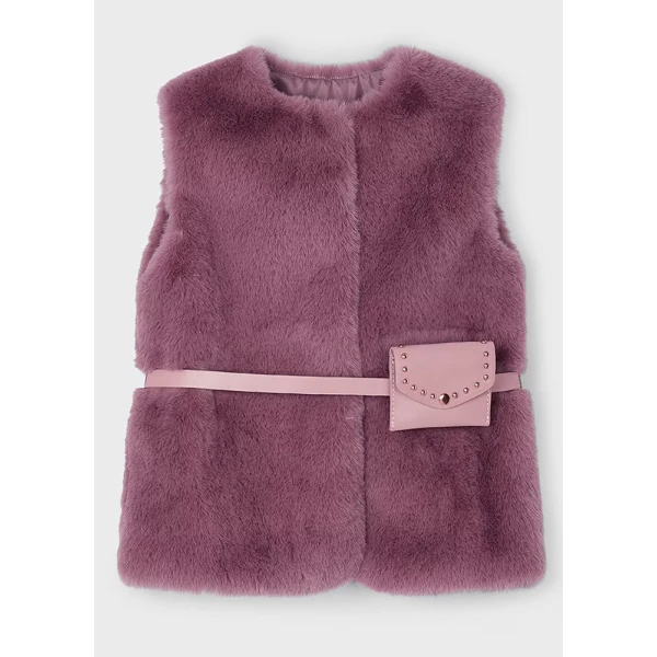 MAYORAL VEST FURΚΙ BELT PLUM