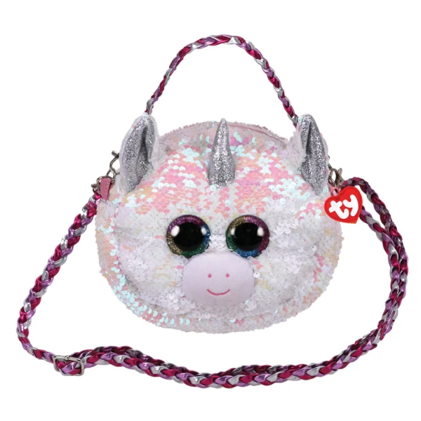 TY BEANIE BOOS SEQUIN PLUSH SHOULDER BAG WHITE UNICORN DIAMOND