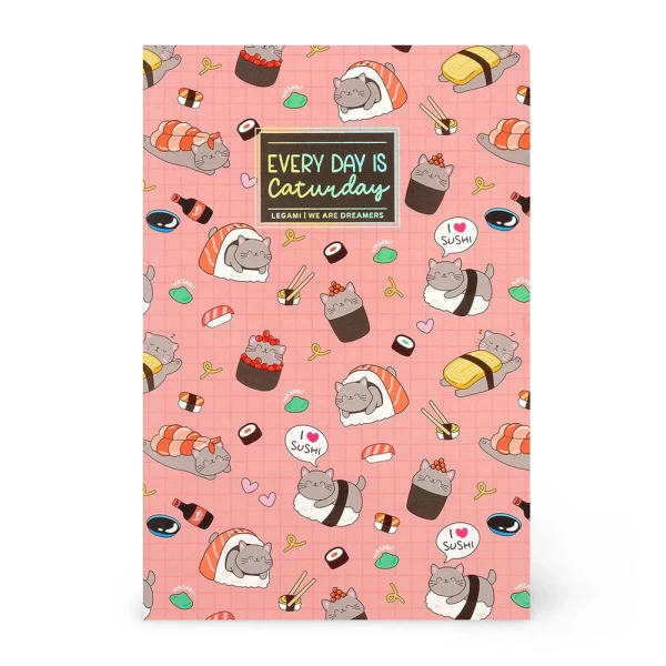 LEGAMI NOTEBOOK A5 PLAIN MEDIUM - SUSHI CAT