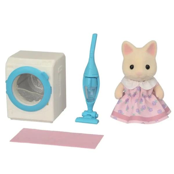 THE SYLVANIAN FAMILIES FLORAL CAT GIRL\'S WASH & CLEAN SET
