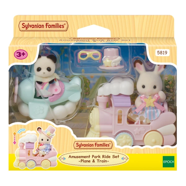 THE SYLVANIAN FAMILIES AMUSEMENT PARK SIDE SET PLANE AND TRAIN