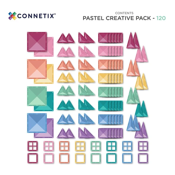 CONNETIX MAGNETIC TILES PASTEL CREATIVE PACK 120 pcs