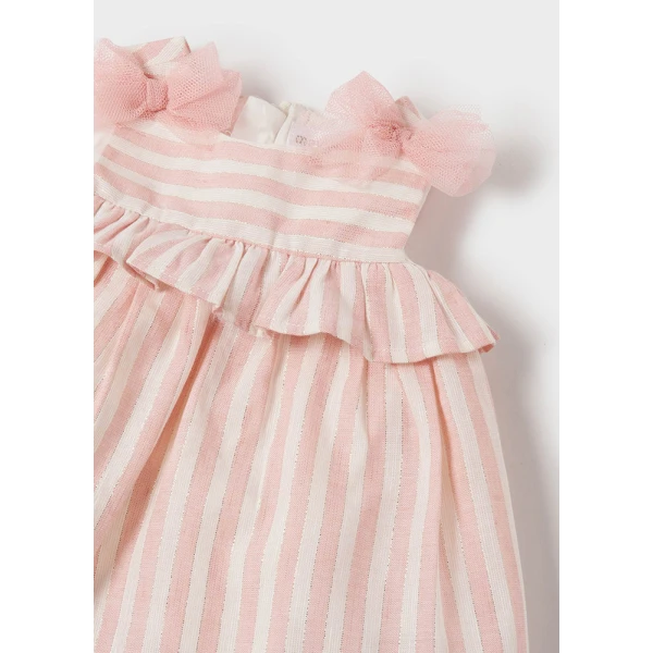 MAYORAL DRESS WITH STRIPES SOFT PINK