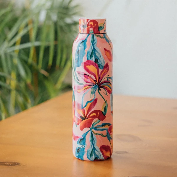 QUOKKA THERMAL STAINLESS STEEL BOTTLE SOLID 630ml - TROPICAL BLOOM