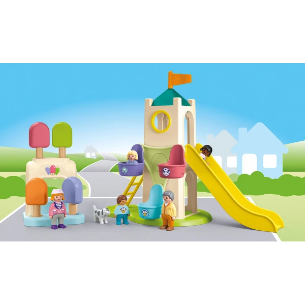 PLAYMOBIL JUNIOR ADVENTURE TOWER WITH ICE CREAM BOOTH
