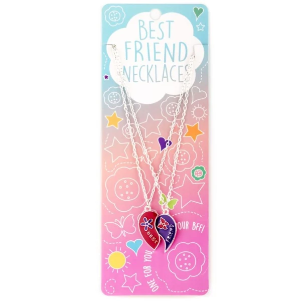 NECKLACE BEST FRIENDS SET 2 pcs HEART-BUTTERFLY SPLIT
