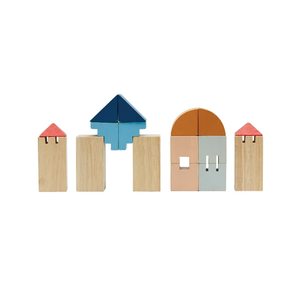 PLAN TOYS WOODEN COLOURED BRICKS