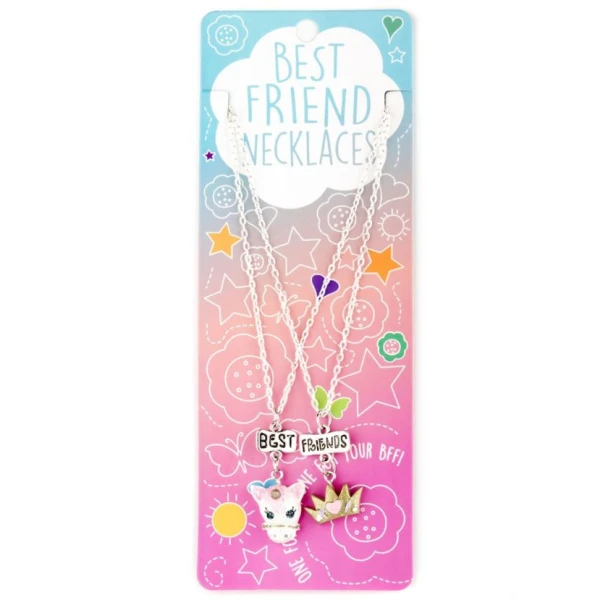 NECKLACE BEST FRIENDS SET 2 pcs UNICORN AND CROWN