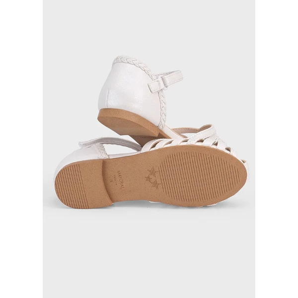MAYORAL BALLERINA SHOES CLOSED WHITE SHINE