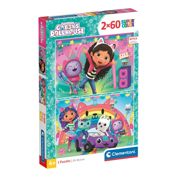 CLEMENTONI ΠΑΙΔΙΚΟ ΠΑΖΛ SUPER COLOR DREAMWORKS GABBY\'S DOLLHOUSE 2X60 τμχ