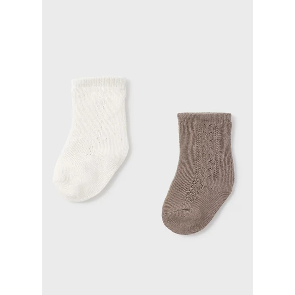 MAYORAL SET 2 SOCKS DRESSY BEIGE DARK