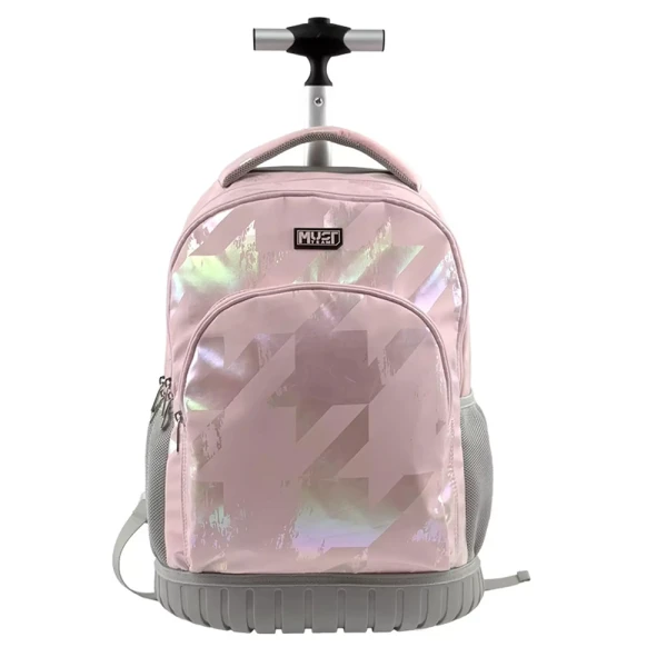 MUST TEAM SCHOOL TROLLEY BACKPACK 31X22X45 cm 3 CASES PINK HOLOGRAM