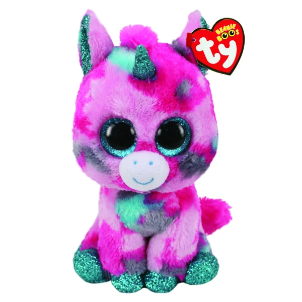 TY BEANIE BOOS ΧΝΟΥΔΩΤΟ ΜΟΝΟΚΕΡΟΣ ΡΟΖ-ΓΑΛΑΖΙΟ 15 εκ. 
