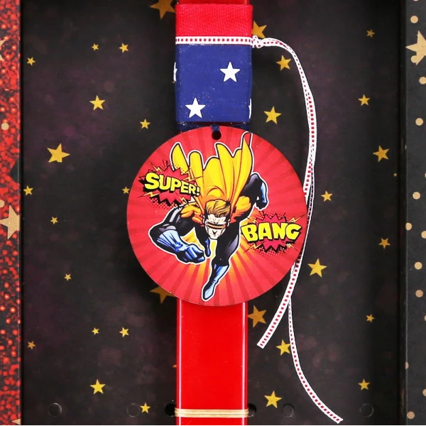 SYNCHRONIA HANDMADE CANDLE 30 cm SUPER HERO BANG