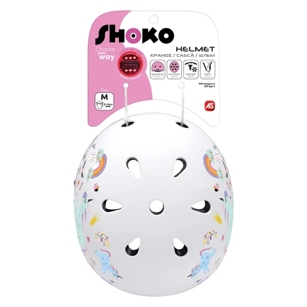 SHOKO PROTECTIVE HELMET WITH LIGHT - UNICORN SPARKLE