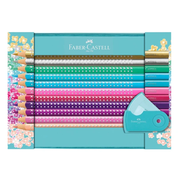 FABER-CASTELL ΜΕΤΑΛΛΙΚΗ ΚΑΣΕΤΙΝΑ SPARKLE ΜΕ 20 ΞΥΛΟΜΠΟΓΙΕΣ 