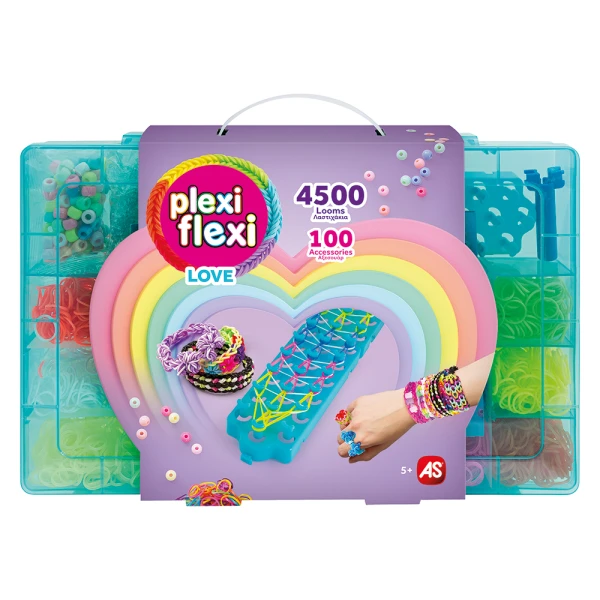 PLEXI-FLEXI LOVE LARGE CASE WITH 4500 LOOMS & 100 CHARMS FOR AGES 5+ 